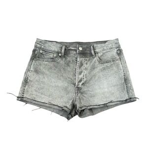 Gap Cheeky Short High Rise Grey Acid Wash Denim Shorts Button Fly Womens 30 10P